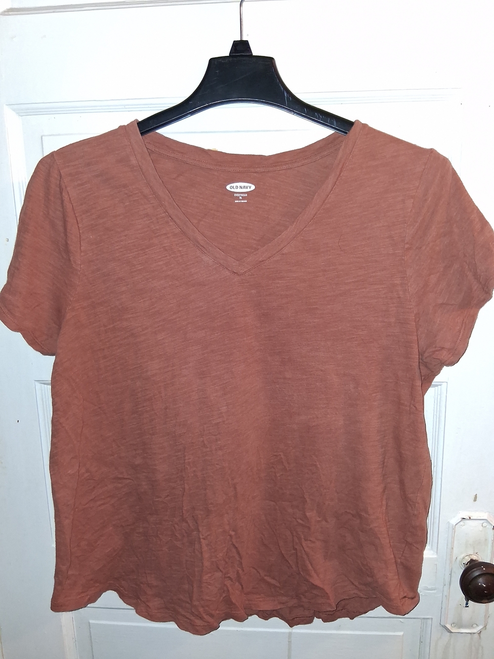 Old Navy Women's Rust V-Neck Short Sleeve Top